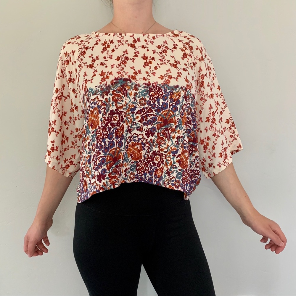 House of Harlow 1960 Chiffon Ava Floral Crop Top